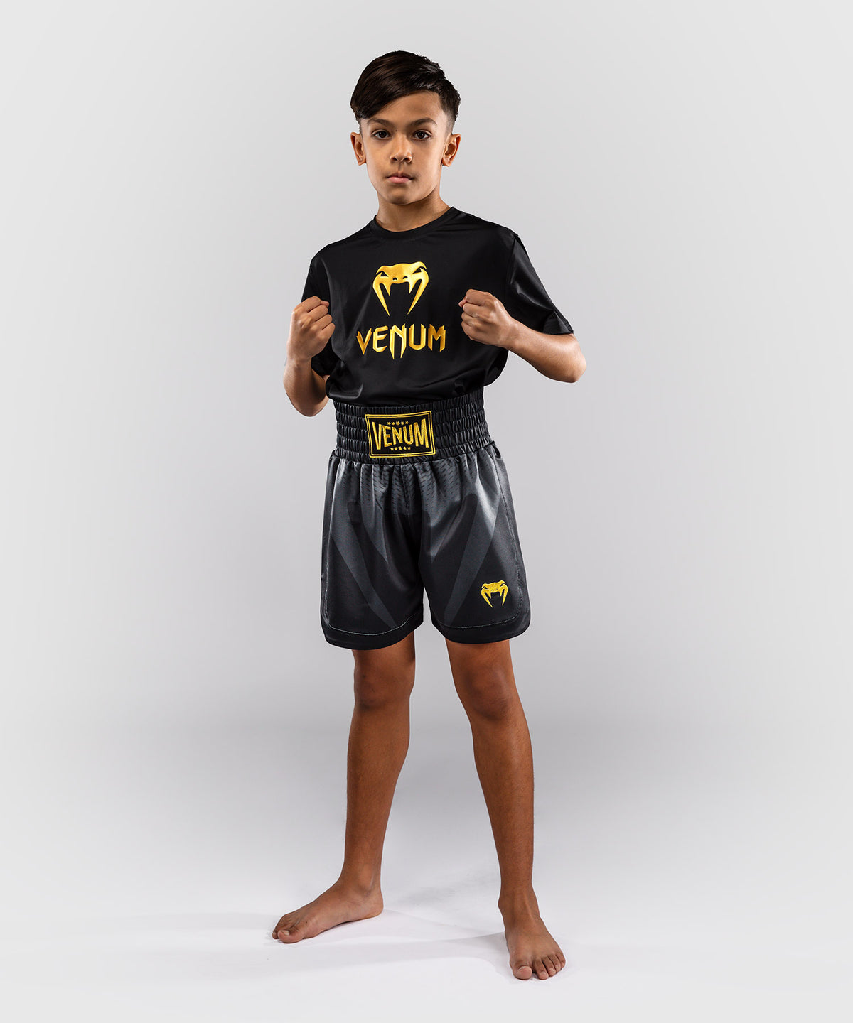 Venum Attack Pantalón corto de boxeo para niños - Negro/Dorado