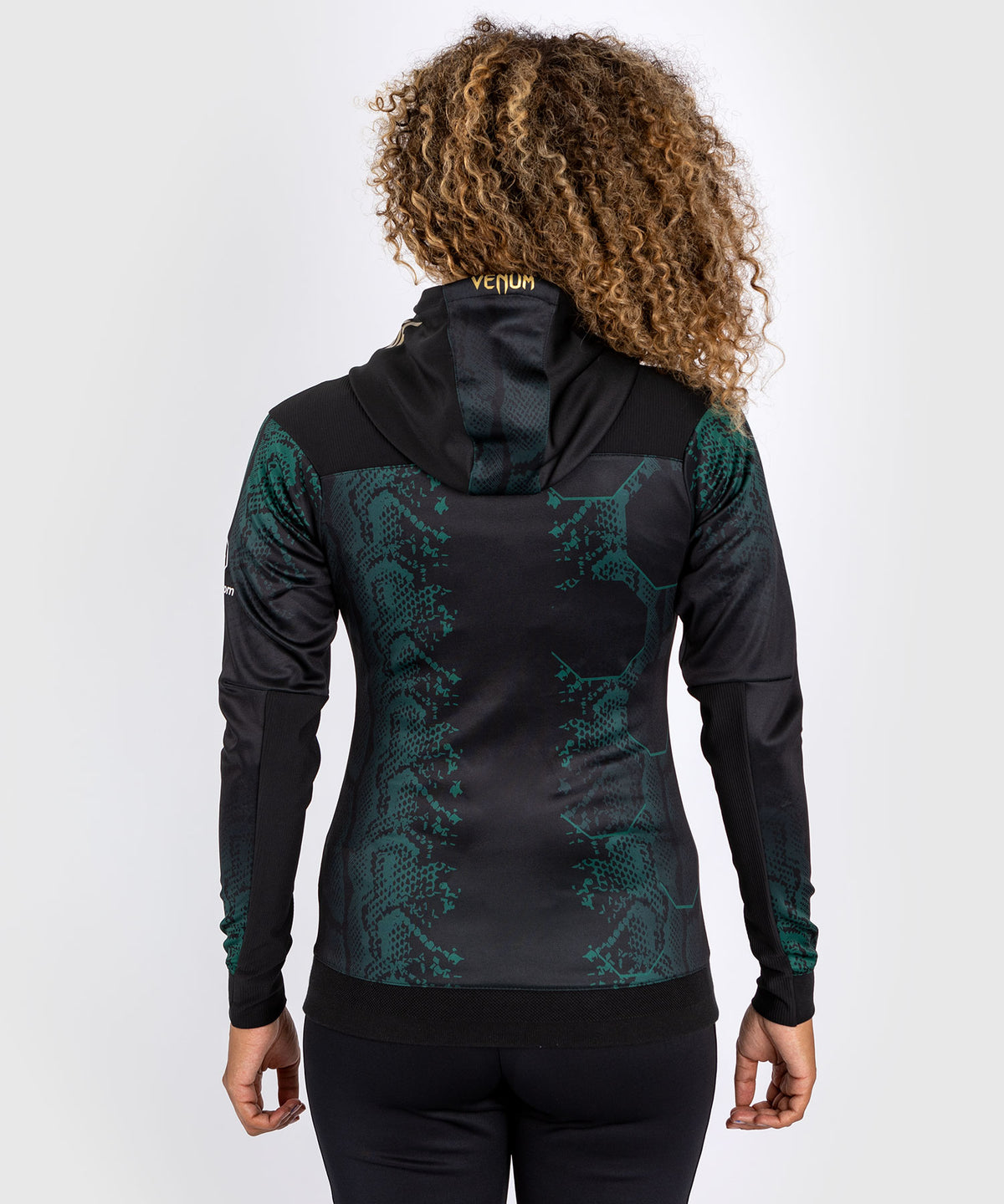 Sweat à capuche pour Femmes UFC Adrenaline by Venum Authentic Fight Night - Emerald Edition - Vert/Noir/Or