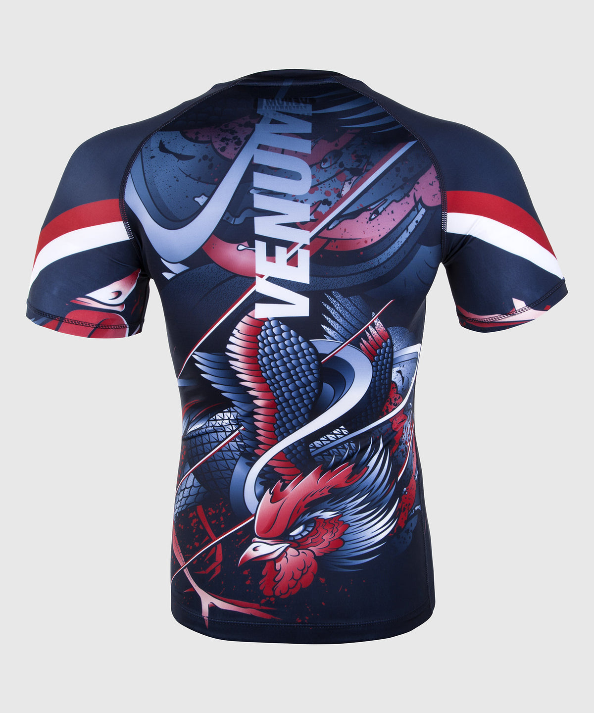 Rashguard Venum Rooster - Mangas Cortas - Azul Marino/Naranja