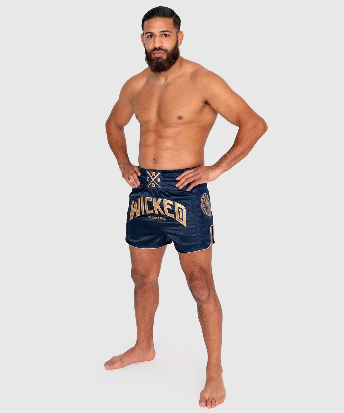 Wicked One Block Pantalones de Muay Thai - Azul Marino