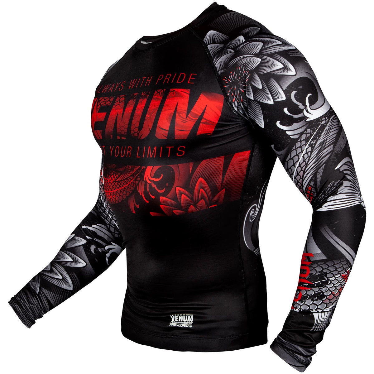 Rashguard Venum Koi 2.0 - Mangas Largas - Negro/Blanco