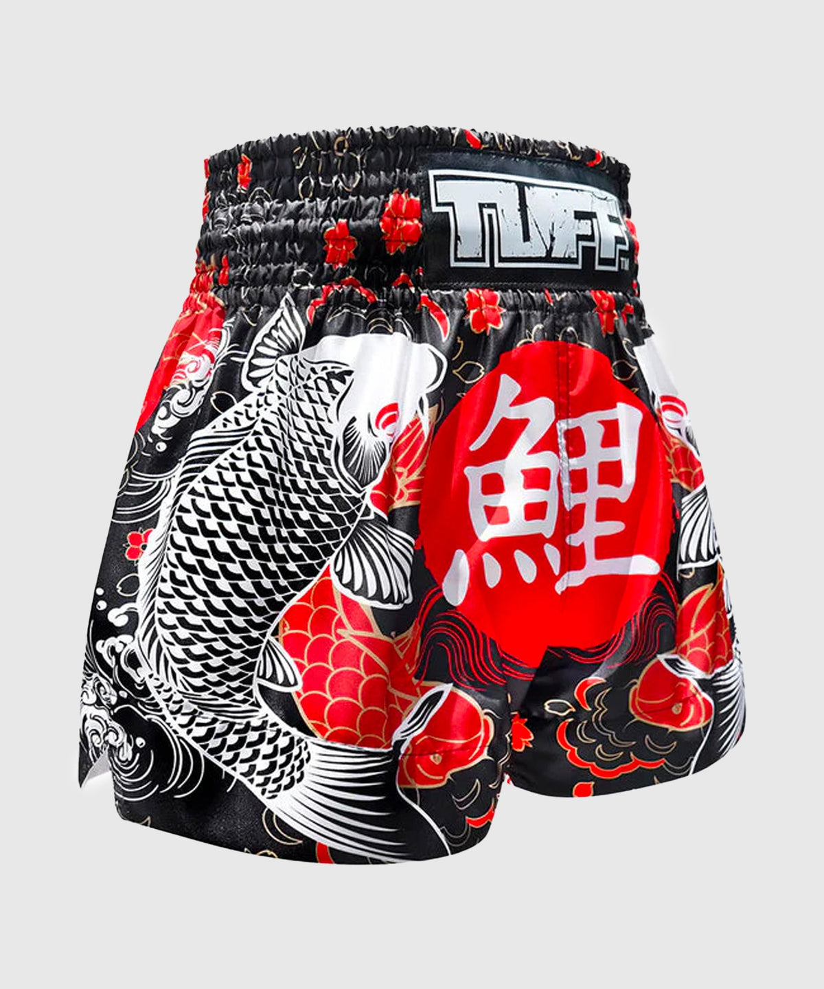 Tuff Japanese Koi Fish Muay Thai Shorts - Black