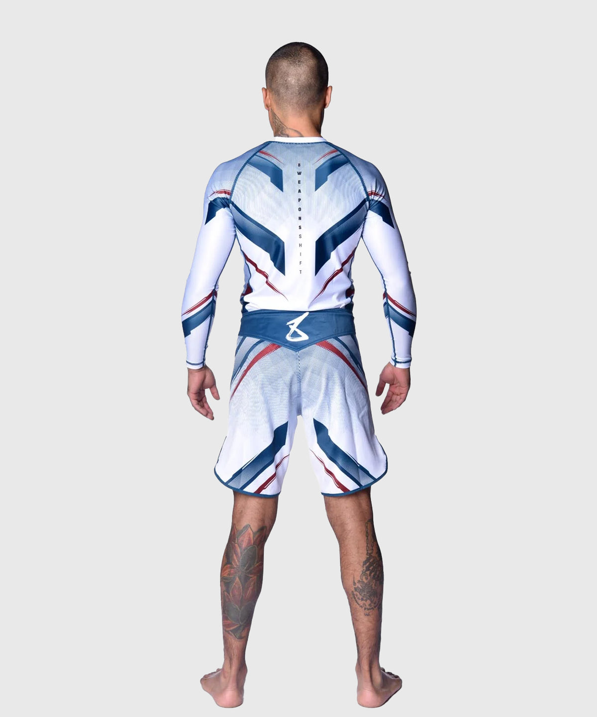 Short de MMA 8 Weapons Shift - Blanc/Bleu/Rouge