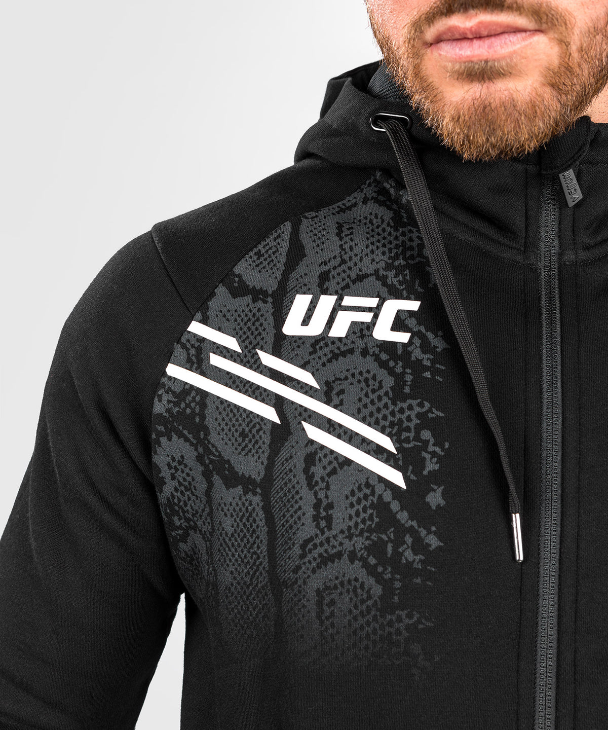 UFC Adrenaline by Venum Replica Felpa con Cappuccio con Zip da Uomo - Nero