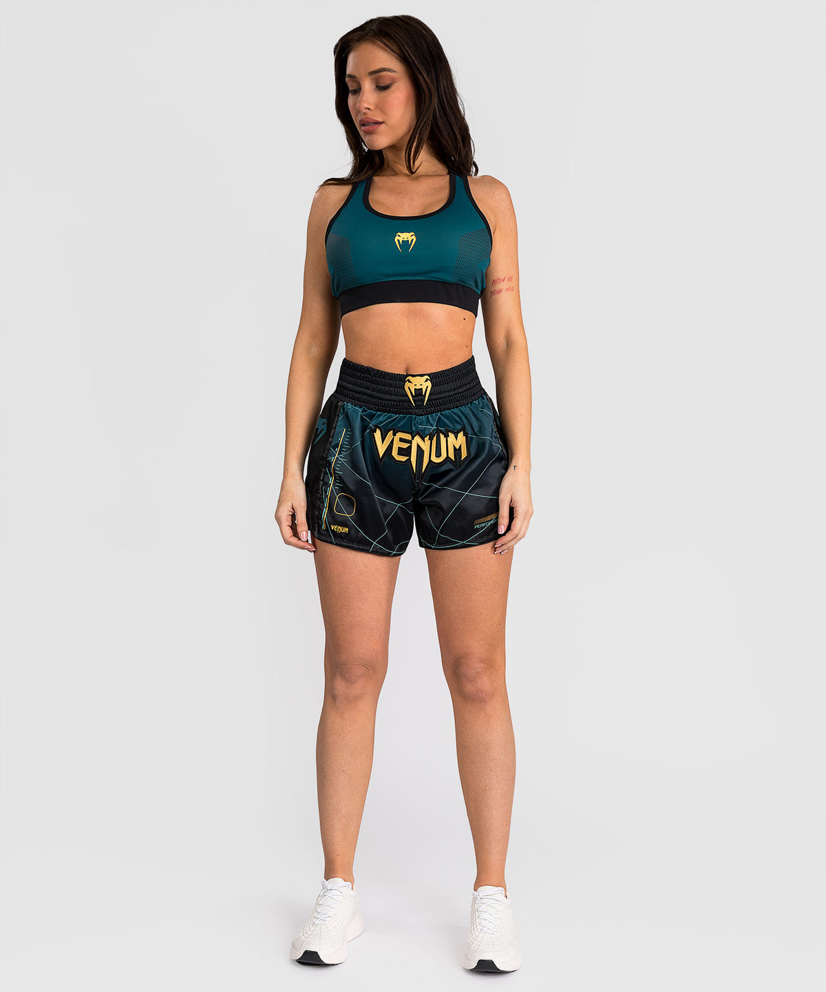 Venum Tactical XT Short Muay Thai Mujer - Negro/Verde Bosque