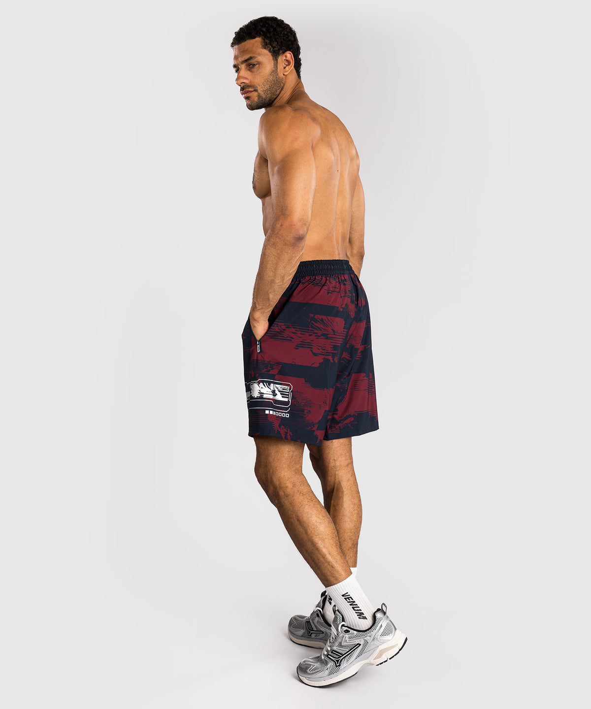 UFC Zenith by Venum Authentic Fight Week Performance Short Herren - Marineblau/Burgunderrot/Silber