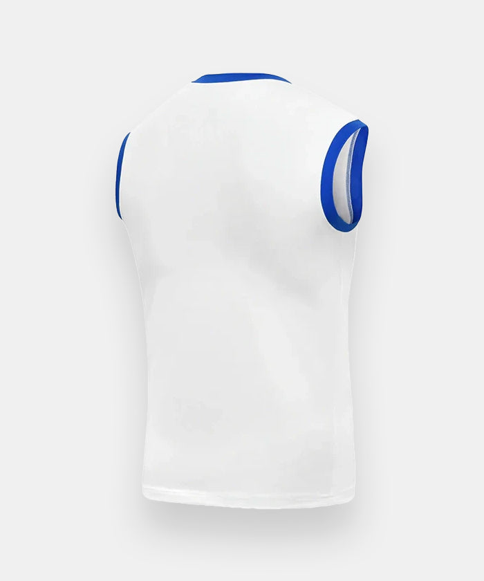 RDX Ärmelloses Trainings-T-Shirt WAKO Approved - Weiß/Blau