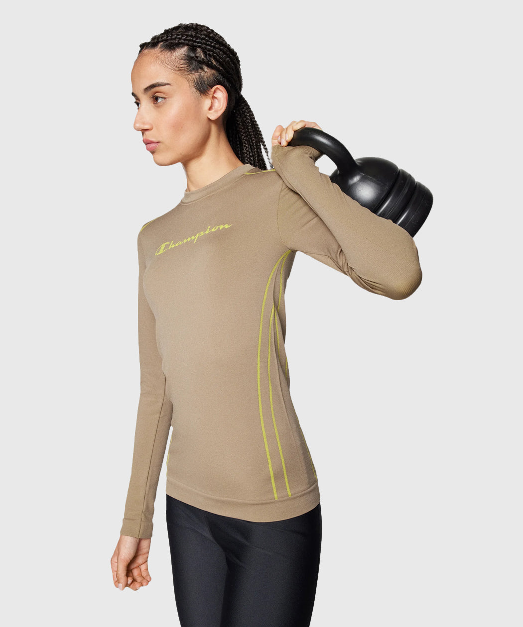 Champion Seamless Top Girocollo da Donna - Beige