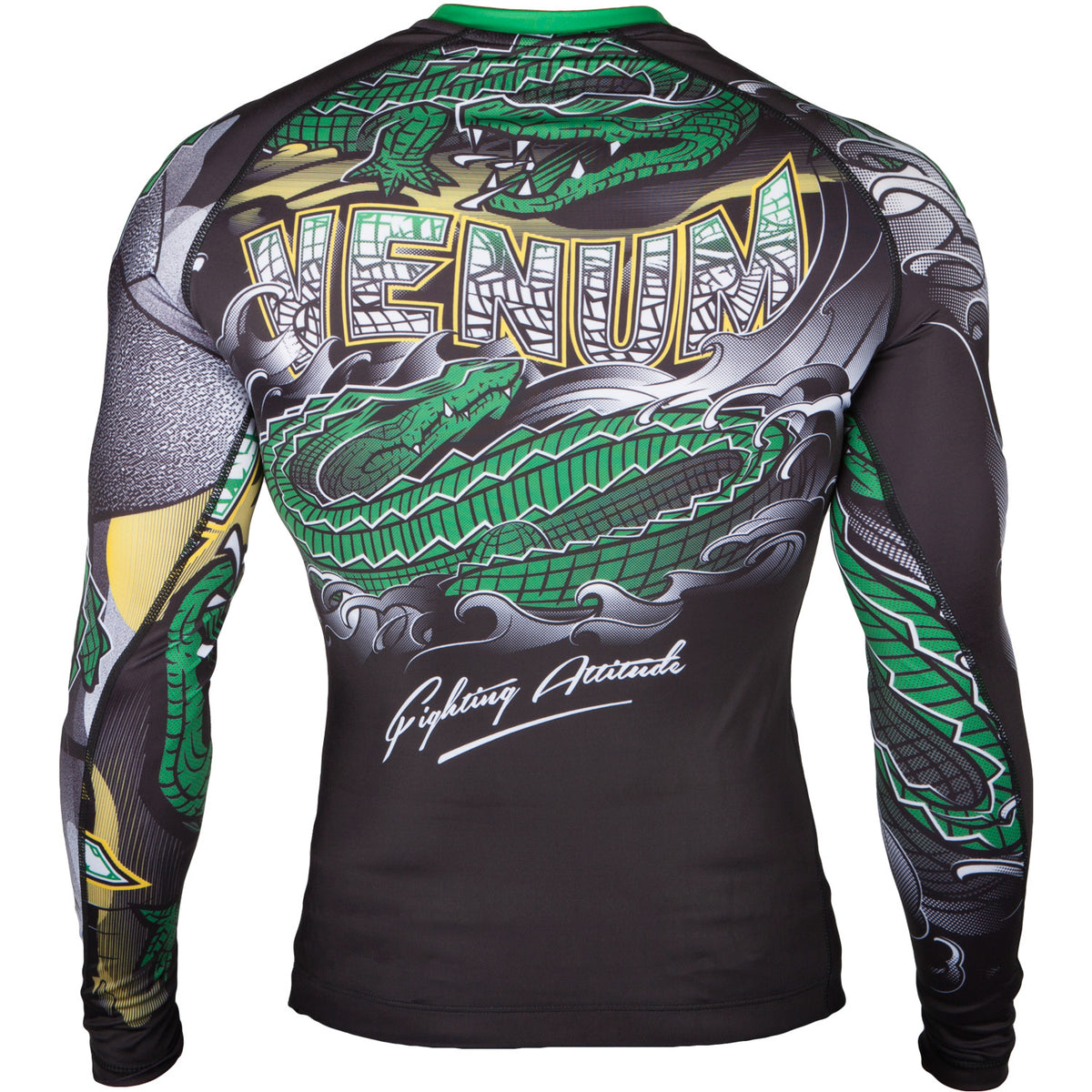 Rashguard Venum Crocodile - Negro/Verde - Mangas Largas
