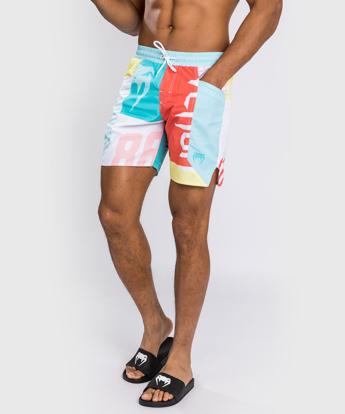 Venum Summer 88 Pantaloncini Da Surf - Blu Clearwater/Rosso fiamma
