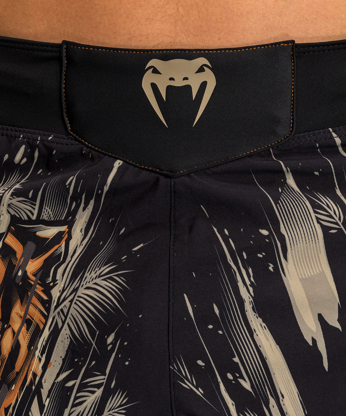 Venum Tiger Pantalones de Lucha para Hombre - Negro/Naranja Neón