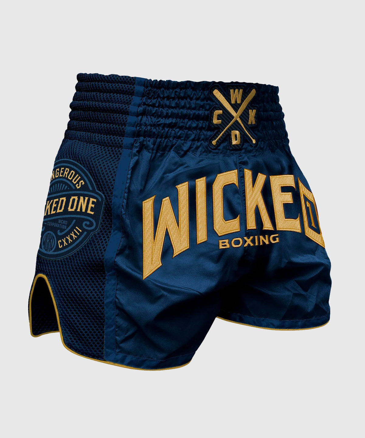 Wicked One Block Pantalones de Muay Thai - Azul Marino