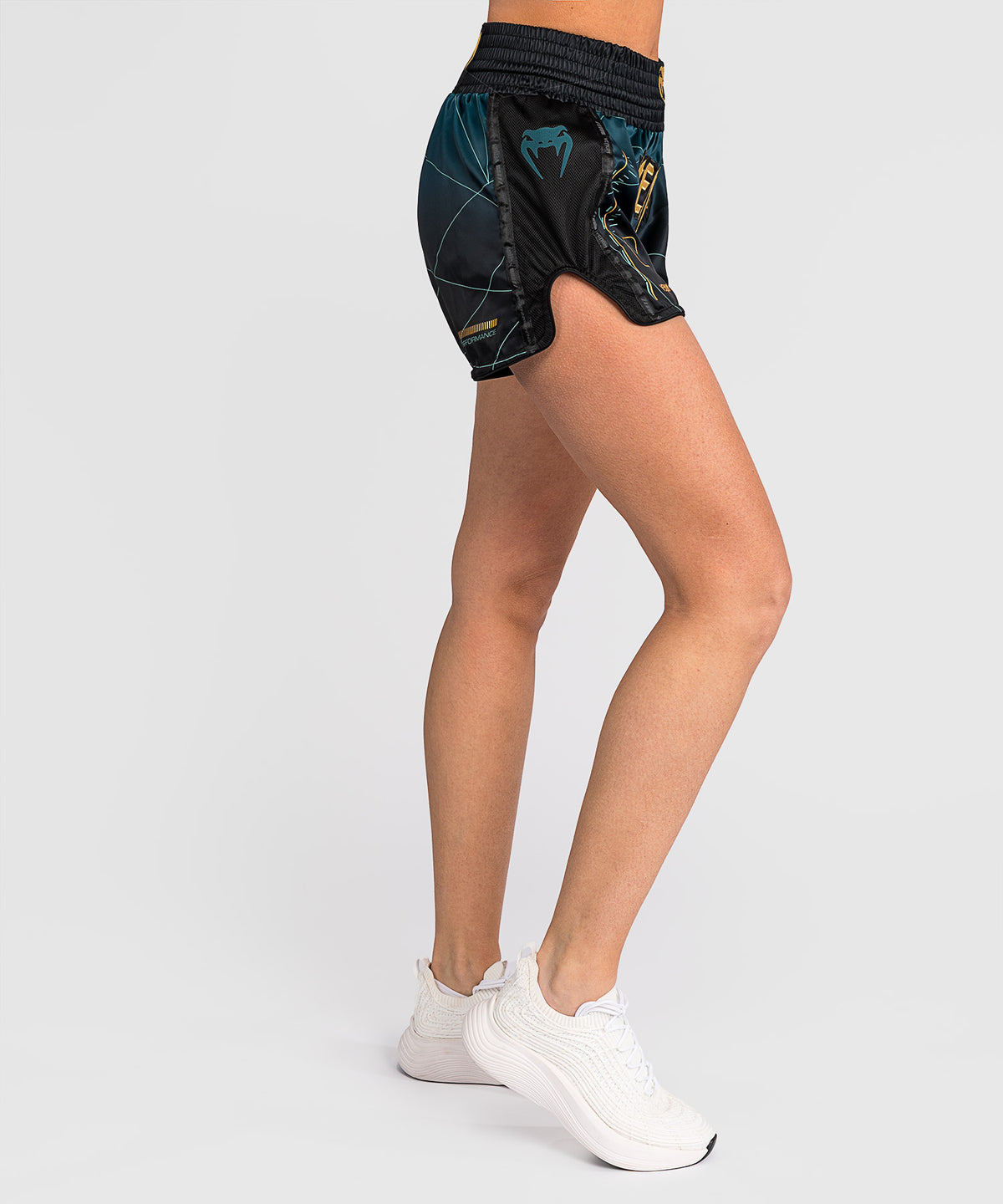 Venum Tactical XT Short Muay Thai Mujer - Negro/Verde Bosque