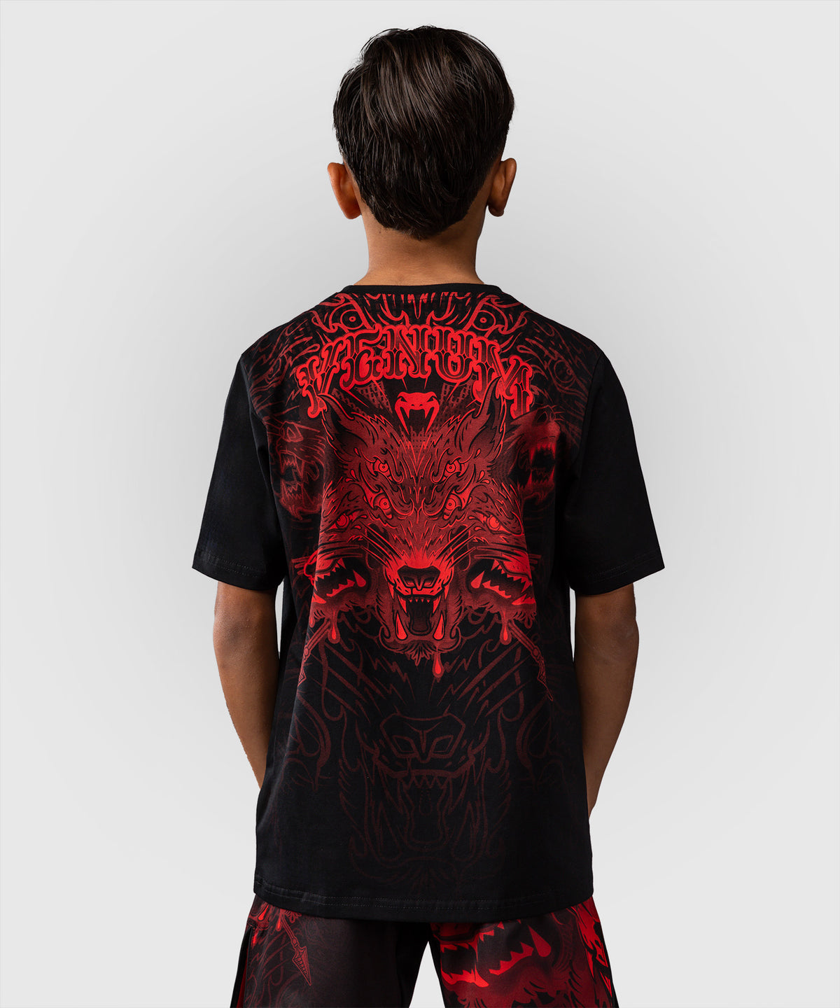 Venum Wolf Atak Camiseta Para Niños – Negro/Rojo