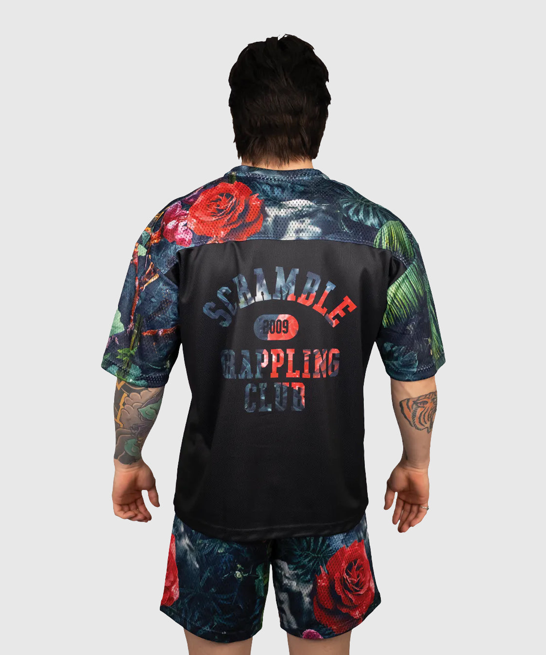 Scramble Mesh Ohana Camo T-Shirt da Grappling - Nero