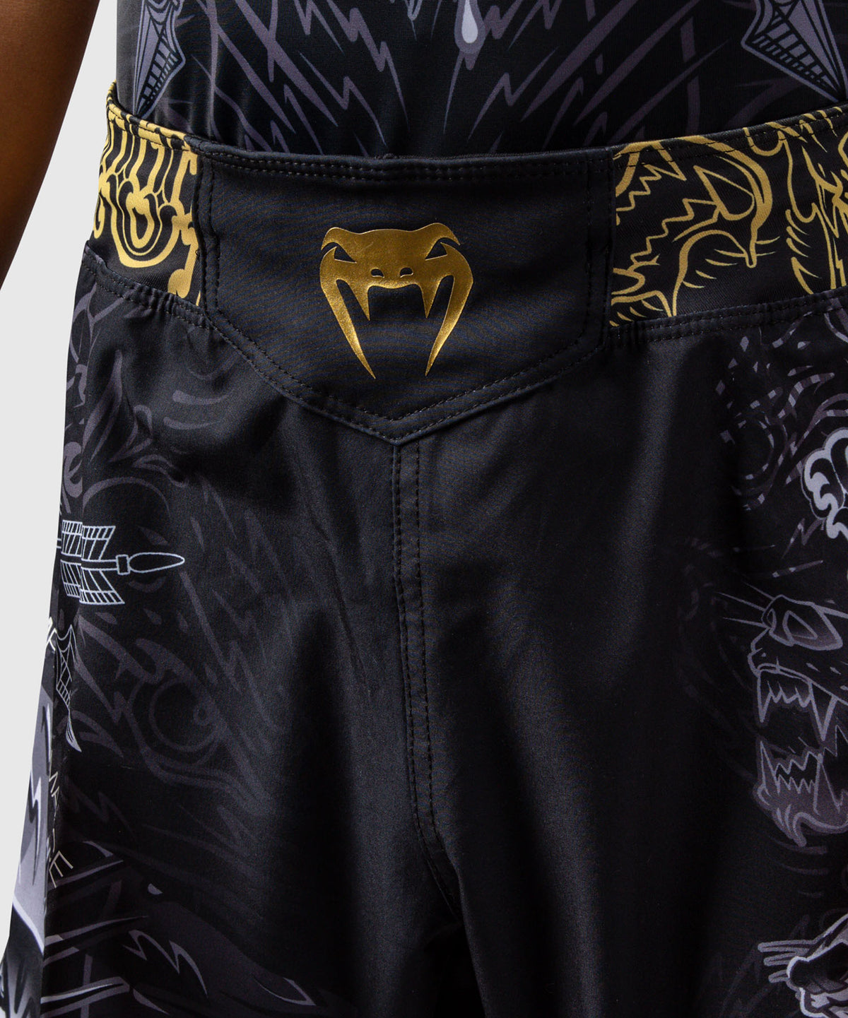 Short de Combat Pour Enfants Venum Wolf Atak – Noir/Gris