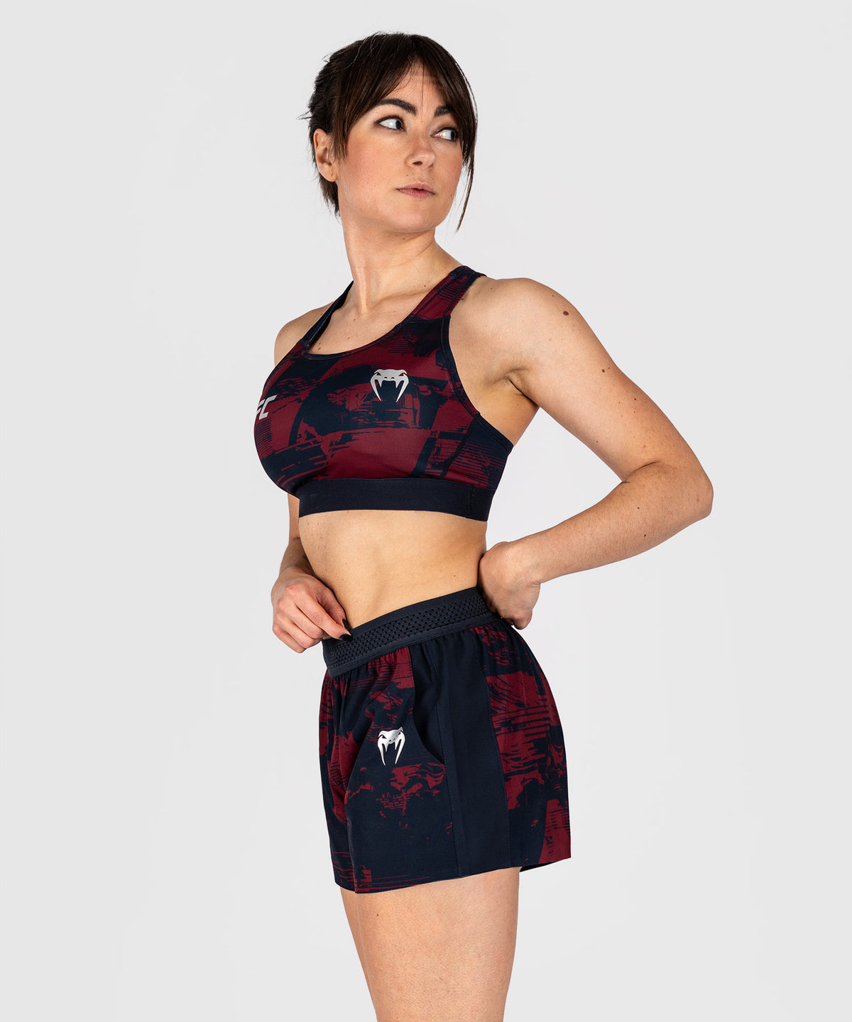 Brassière de sport Femme UFC Zenith by Venum Authentic Fight Week - Bleu marine/Bordeaux/Argent