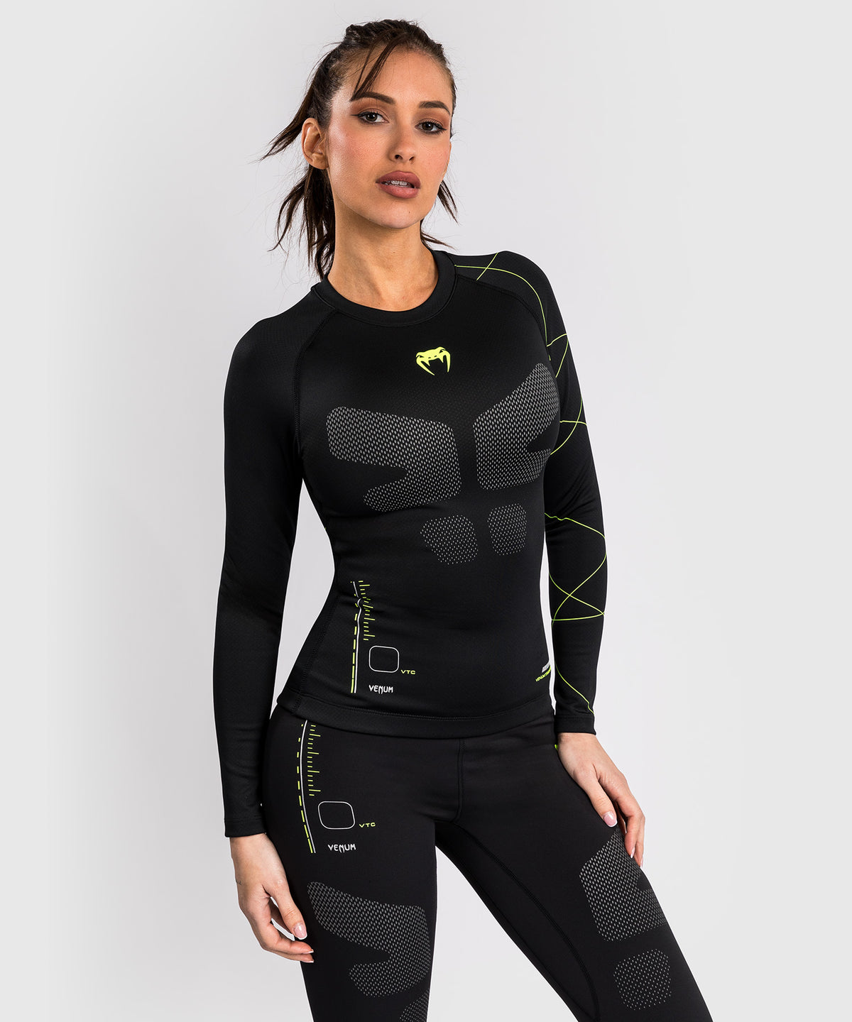 Venum Training Camp 4.0 Lycra de manga larga - Negro/Verde neón