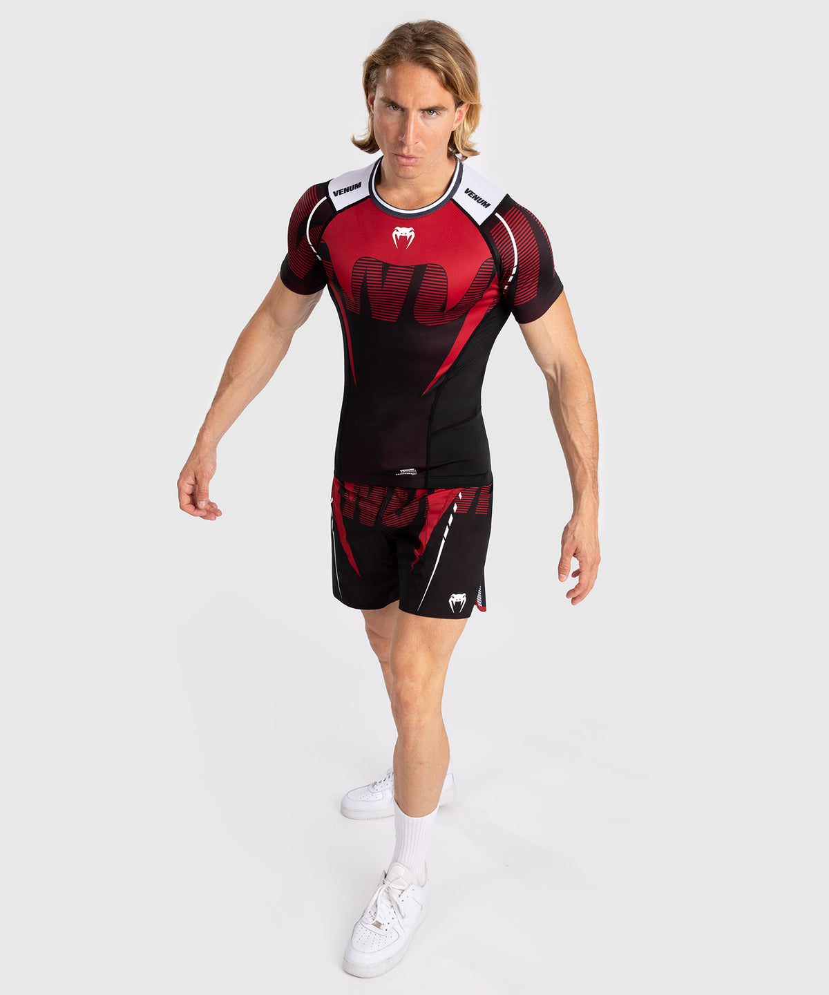 Venum Adrenaline Rashguard a Maniche Corte da Uomo - Red
