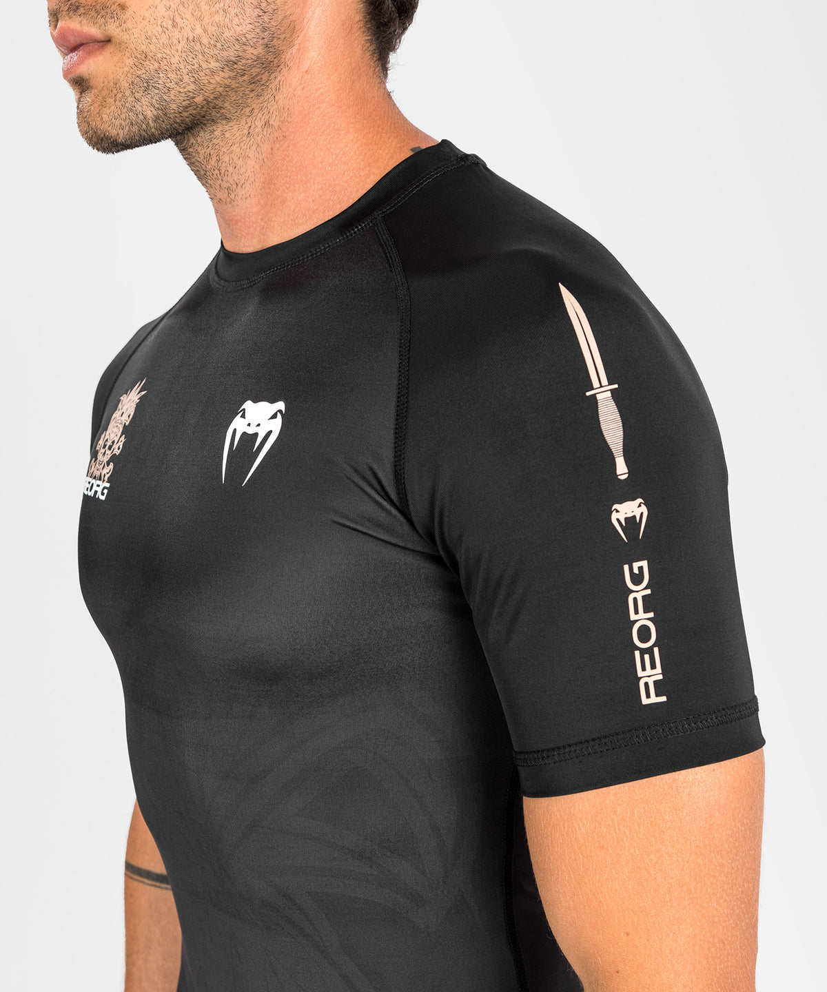 T-shirt a compressione Venum Reorg - maniche corte - nera