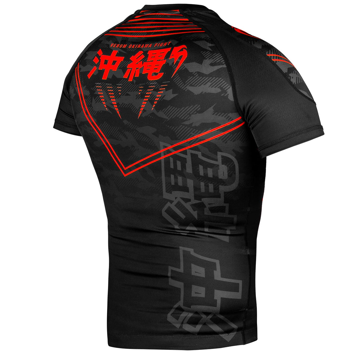 Rashguard Mangas Cortas Venum Okinawa 2.0 - Negro/Rojo