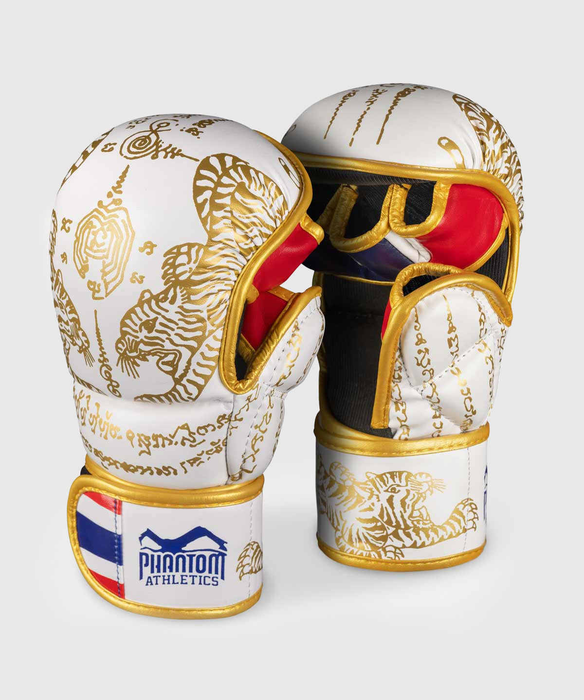 Phantom Athletics Muay Thai Limited Edition MMA-Sparring-Handschuhe - Weiß/Gold