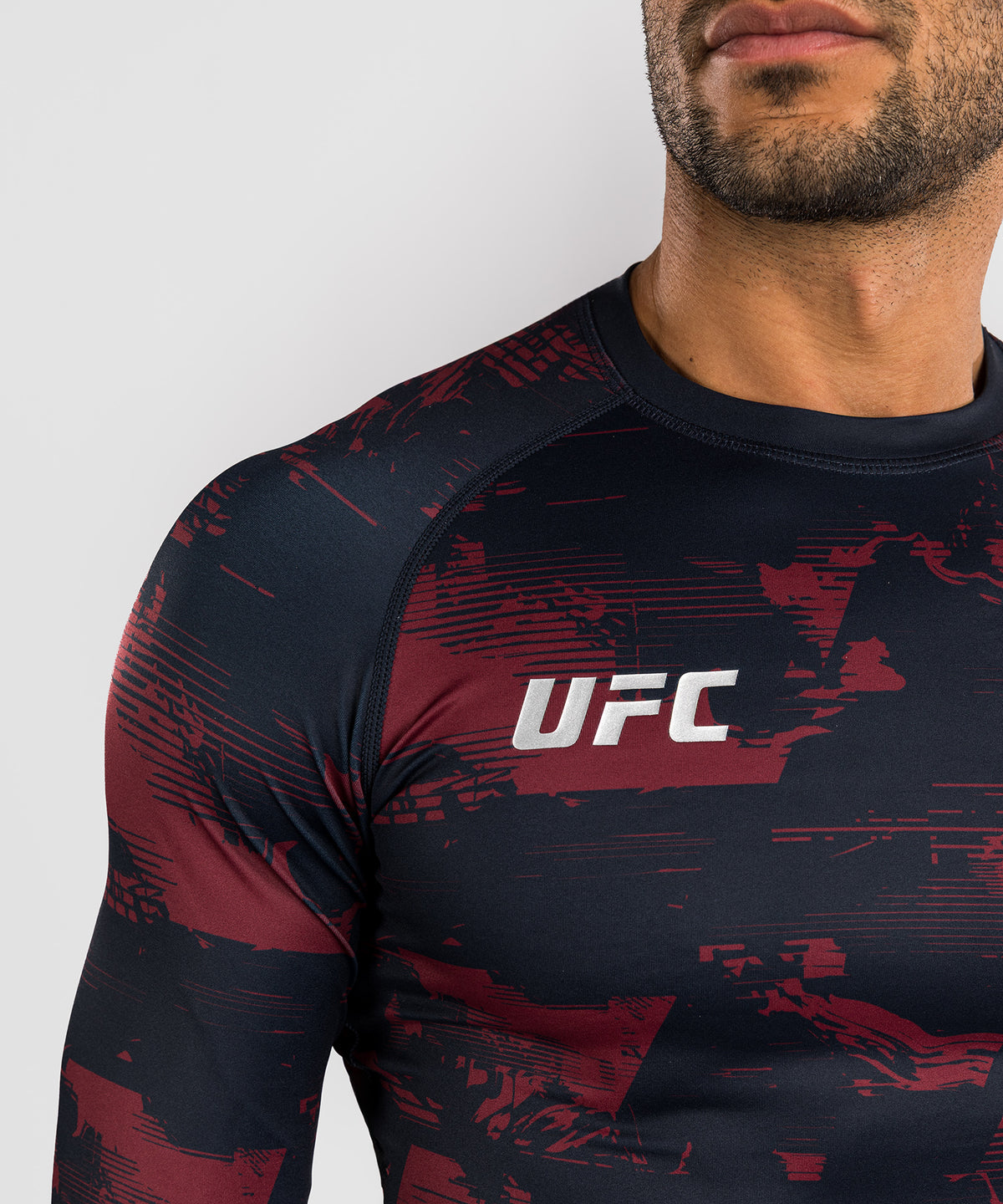 Men's UFC Zenith by Venum Burgundy Authentic Fight Week Performance Long Sleeve Rashguard