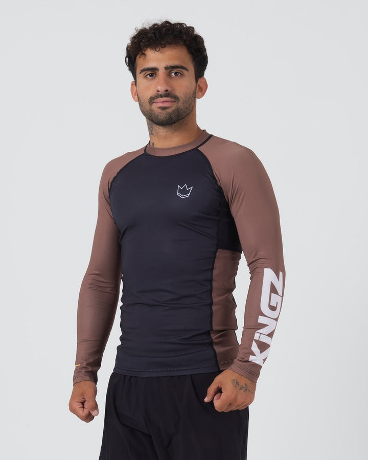 Kingz Ranked Performance V2 Rashguard de Manga Larga - Marrón