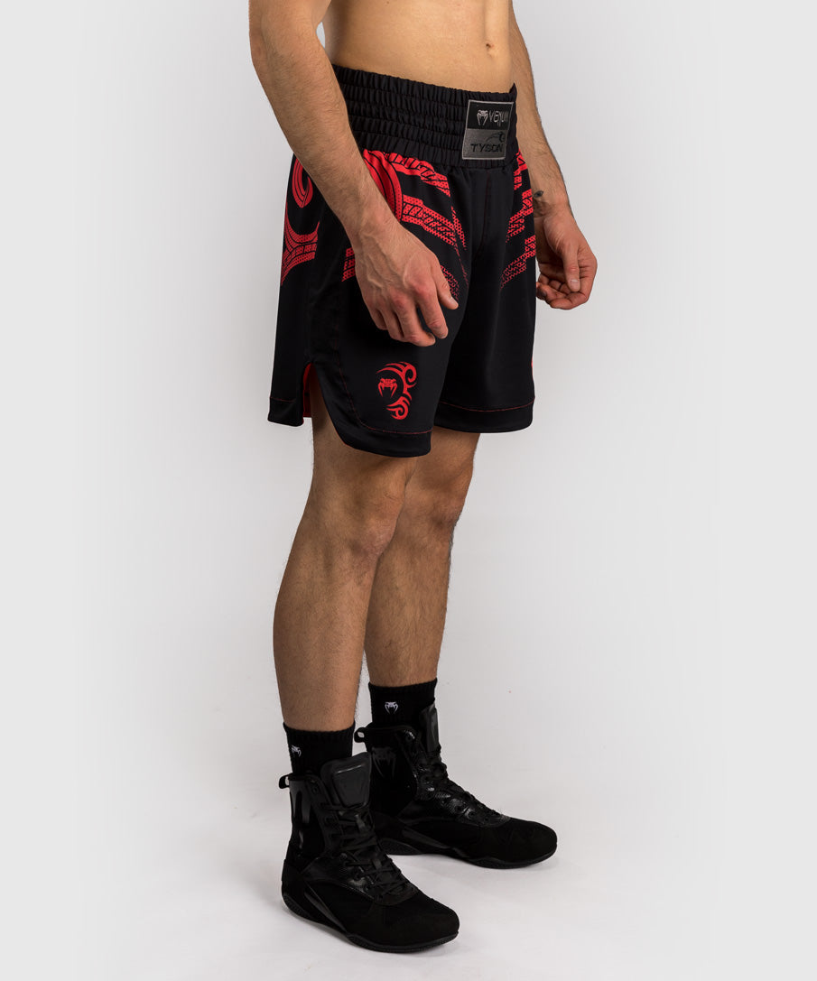 Venum x Mike Tyson Tiger Pantaloncini da Boxe - Nero Profondo/Rosso Intenso