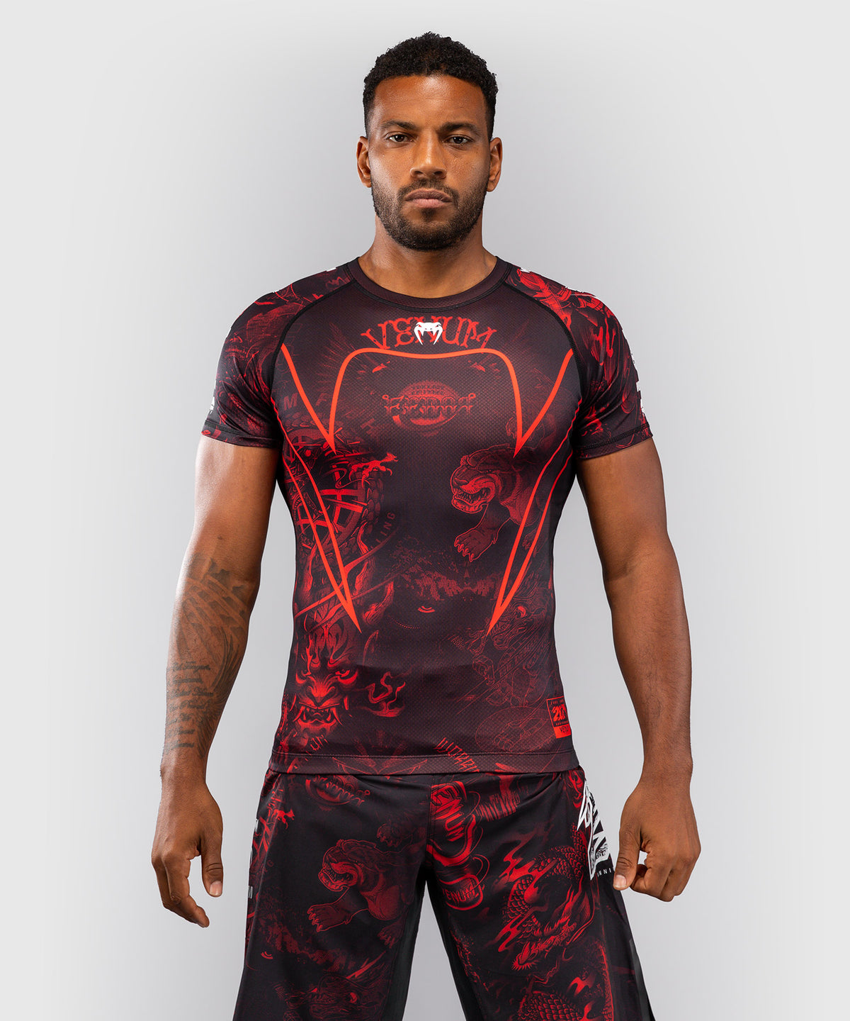 Venum 20th Anniversary Kurzarm Rashguard - Schwarz/Rot