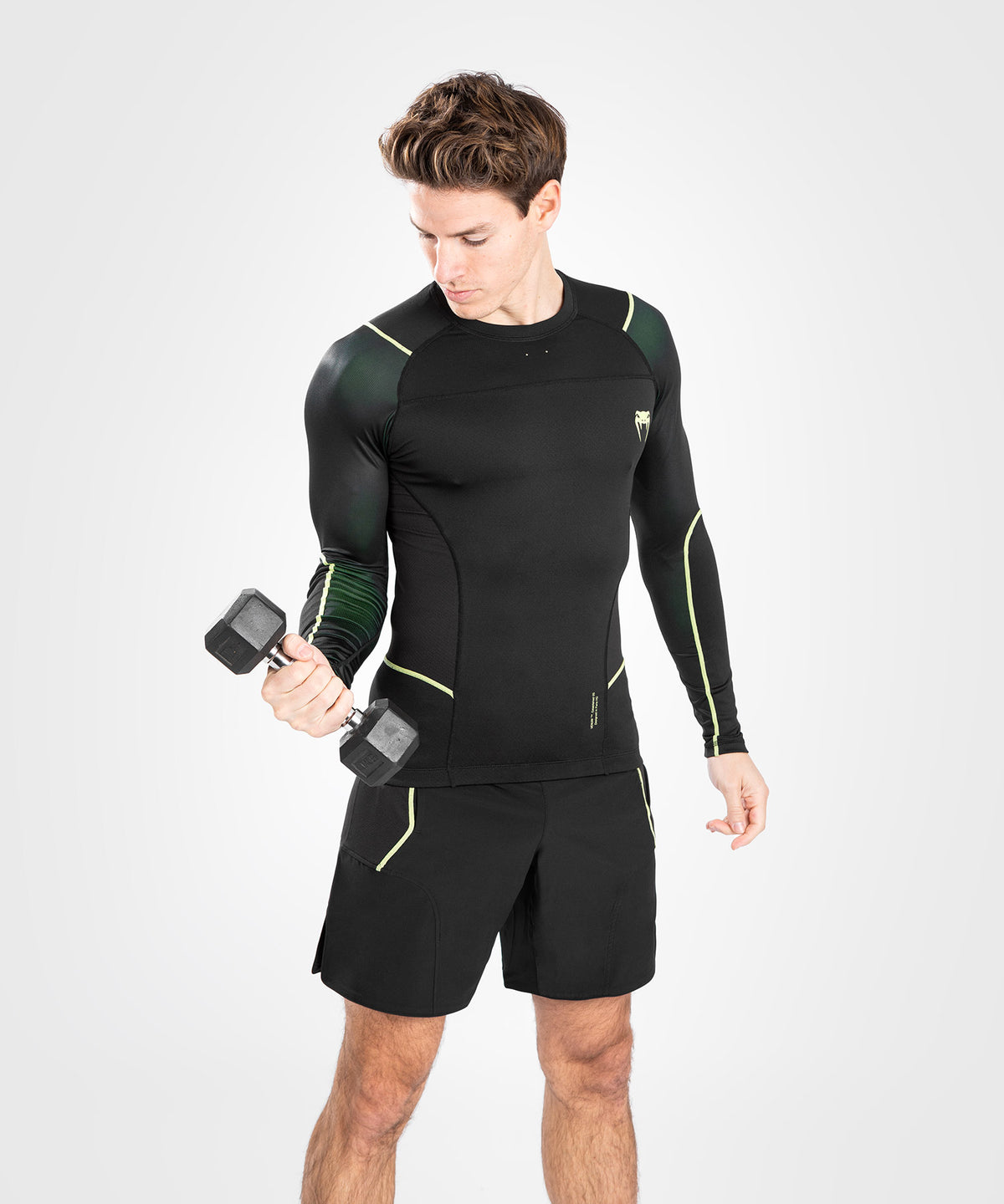 Venum Fusion 2.0 Herren Rashguard - lange Ärmel - schwarz/gelb