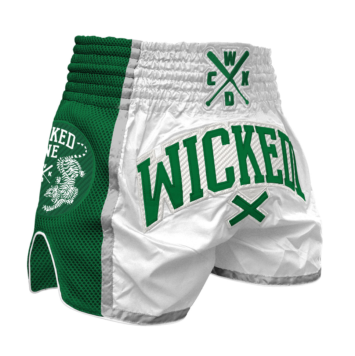 Wicked One Muay Thai Shorts - Green/White