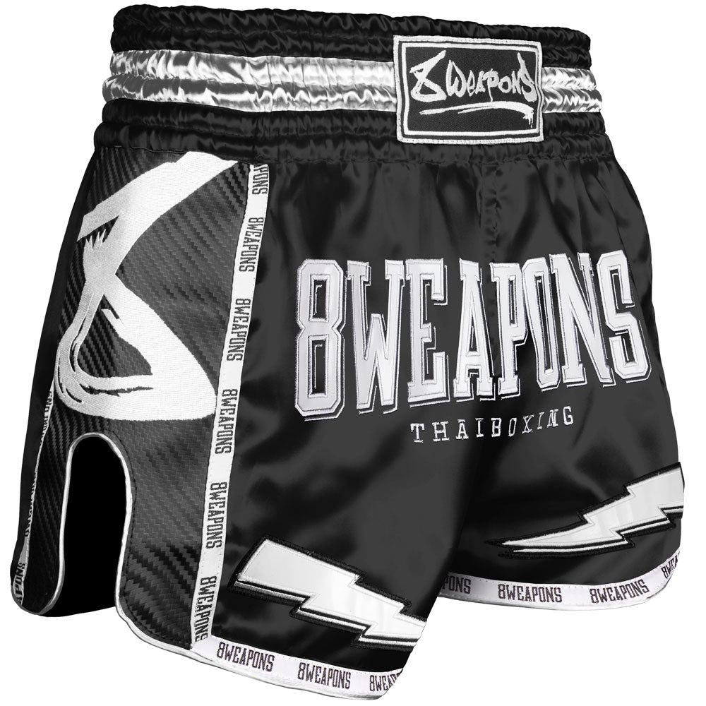 8 Weapons Carbon Pantaloncini da Muay Thai - Nero