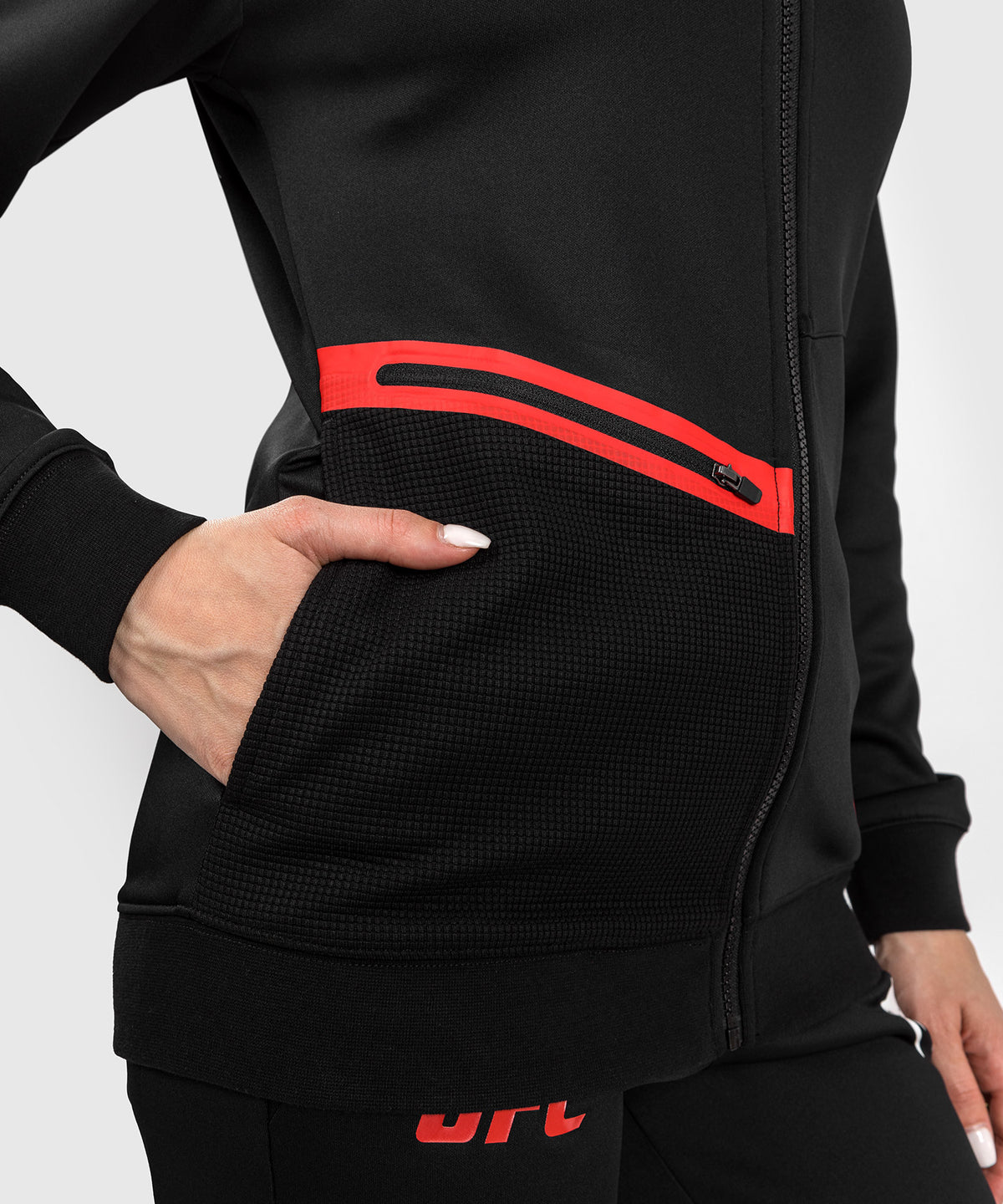 Sweatshirt zippé à capuche pour Femmes UFC Adrenaline by Venum Fight Week - Noir