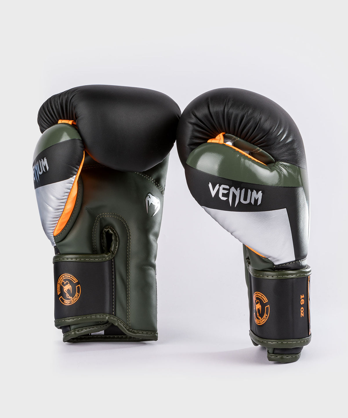 Venum Elite Guantes de Boxeo - Negro/Plata/Caki