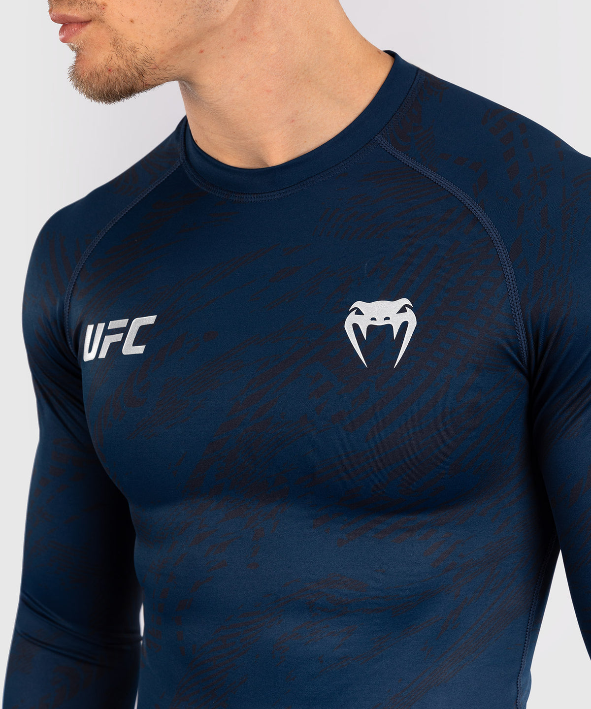 Rashguard Performance à Manches Longues pour Hommes UFC Fusion by Venum Fight Week - Bleu Océanique