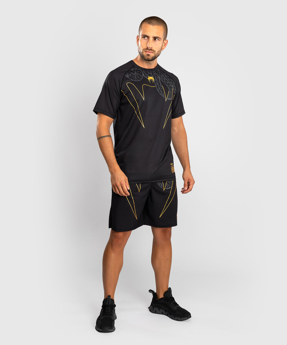 Venum Serpenti Dry Tech T-Shirt - Black/Silver/Gold
