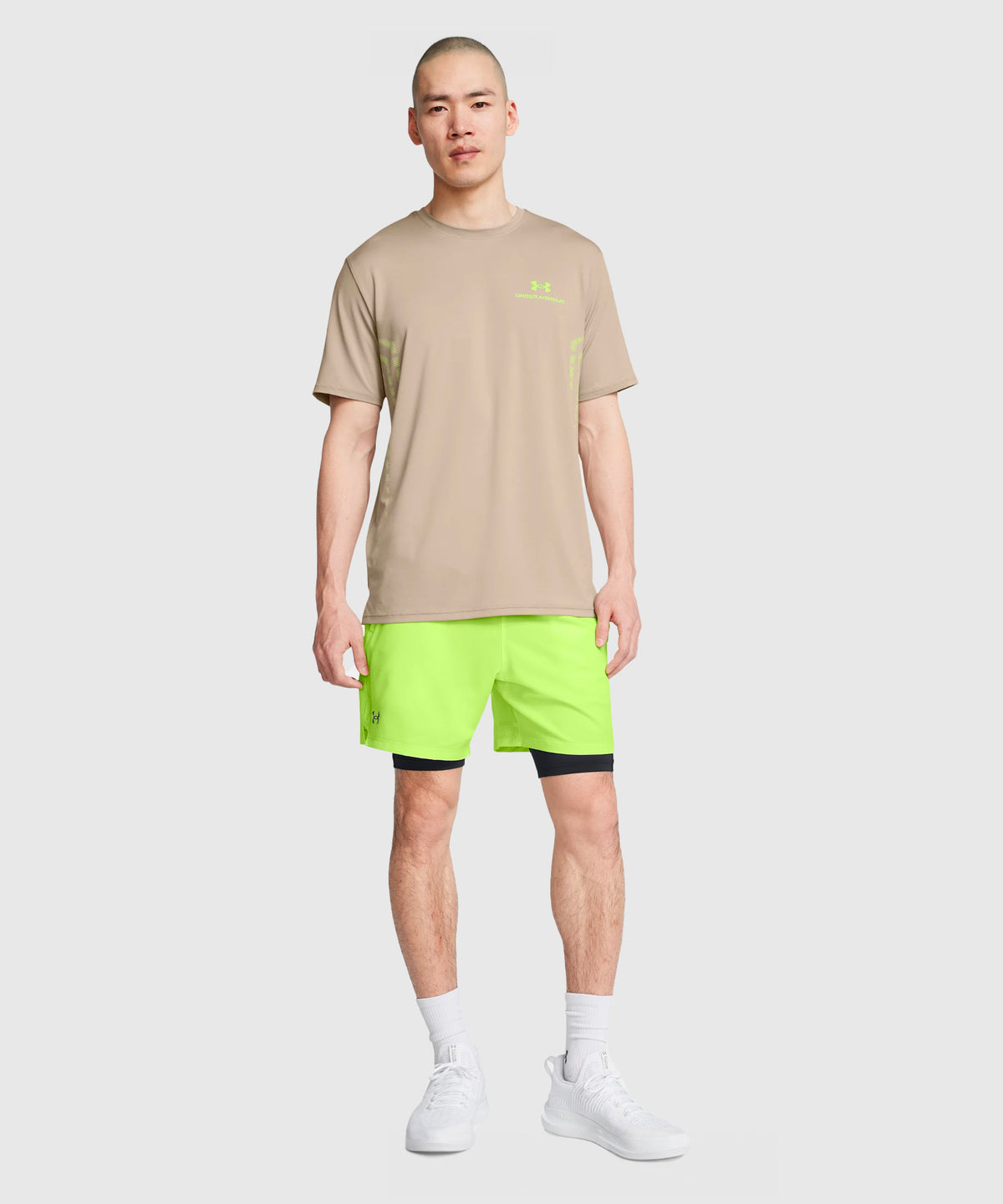 Short Under Armour 2-En-1 Ua Vanish Woven - Jaune Fluo