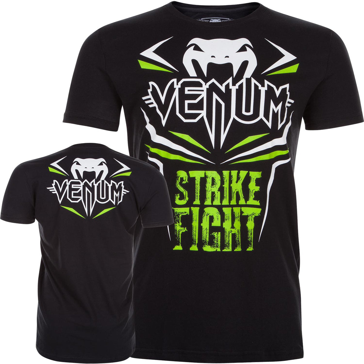 Venum Strike Fight T-shirt - Black/Neo Green
