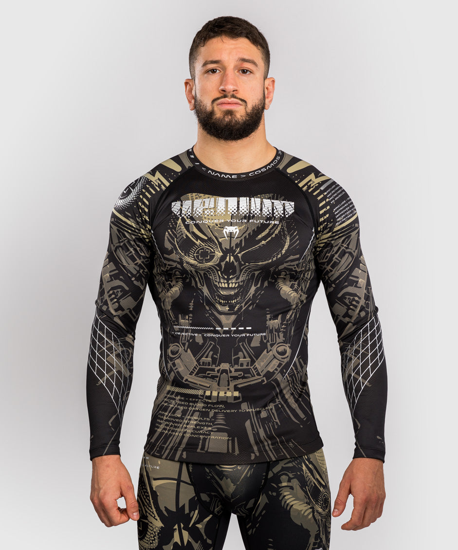 Venum Invader Camiseta de Manga Larga Rashguard - Negro/Sand
