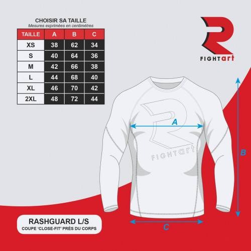 Fight Art Gano Samouraï Rashguard a Maniche Lunghe - Bianco
