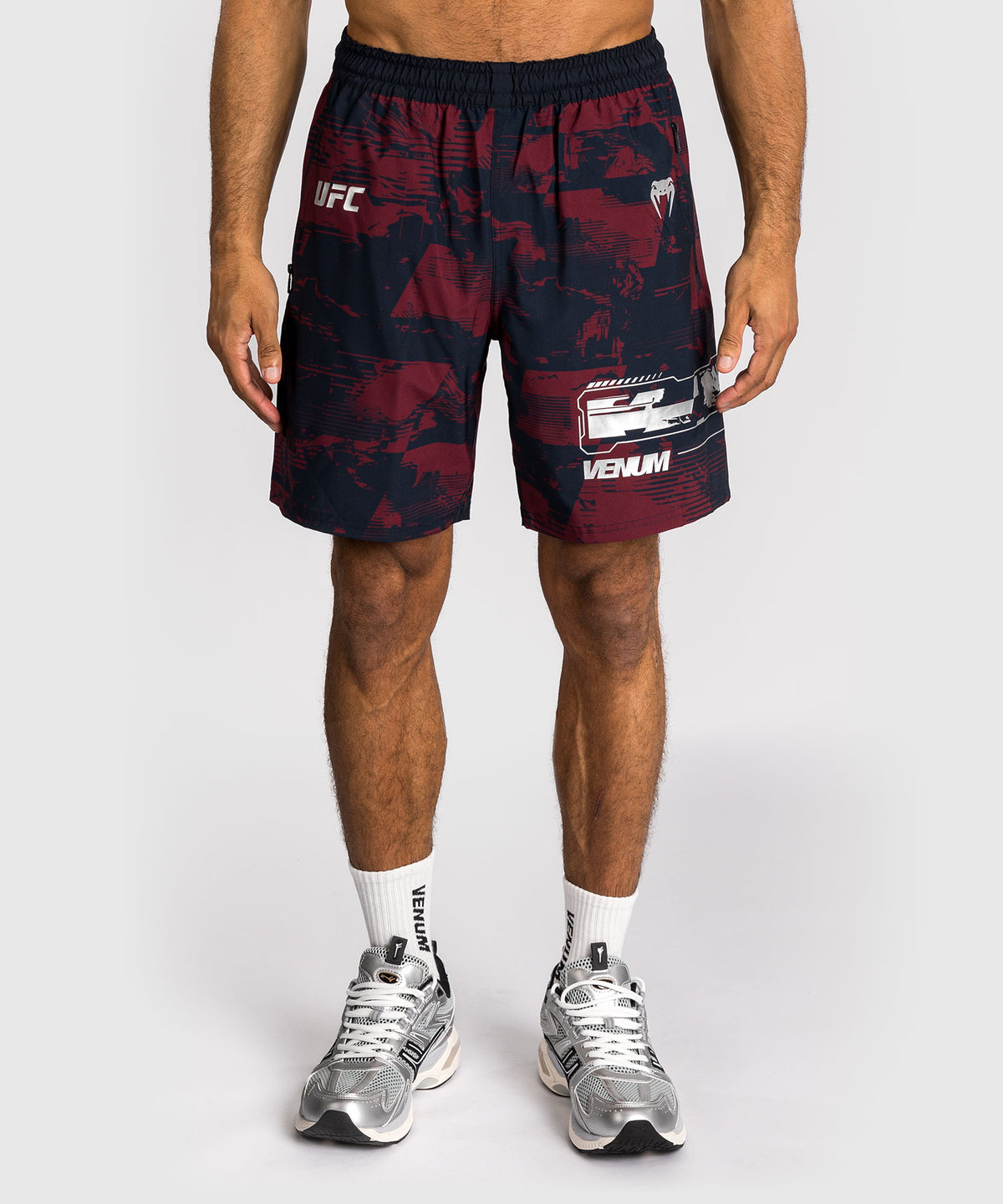 UFC Zenith by Venum Authentic Fight Week Performance Short Herren - Marineblau/Burgunderrot/Silber