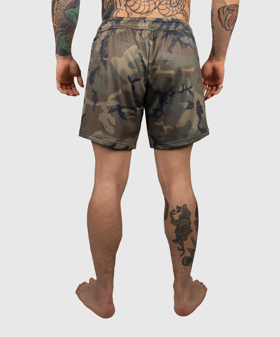 Scramble Mesh Woodland Camo Grappling-Shorts - Schwarz
