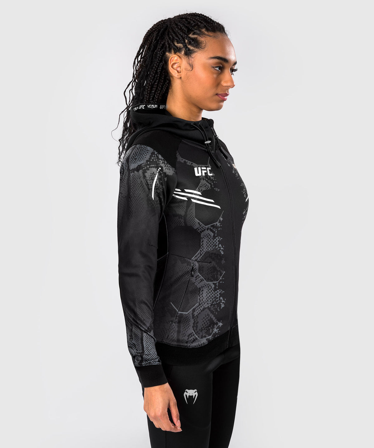 UFC Adrenaline by Venum Authentic Fight Night Women’s Walkout Hoodie - Black