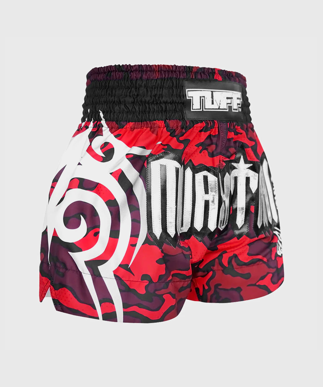 Short de Muay Thai Tuff Red Military Camouflage - Rouge/Noir