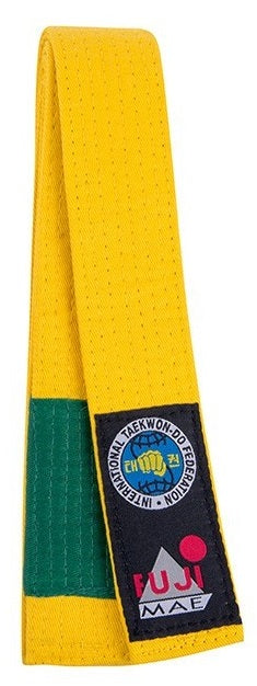 FujiMae ITF Cinturón Bicolor de Taekwondo - Amarillo/Verde