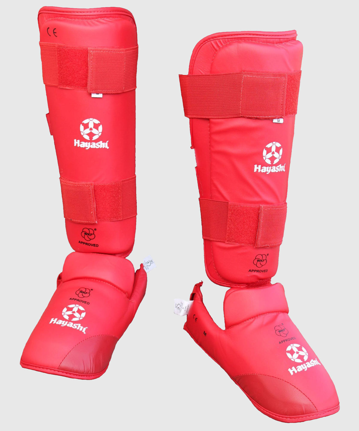 Hayashi Karate Shin and Foot Protectors WKF Approved - Red