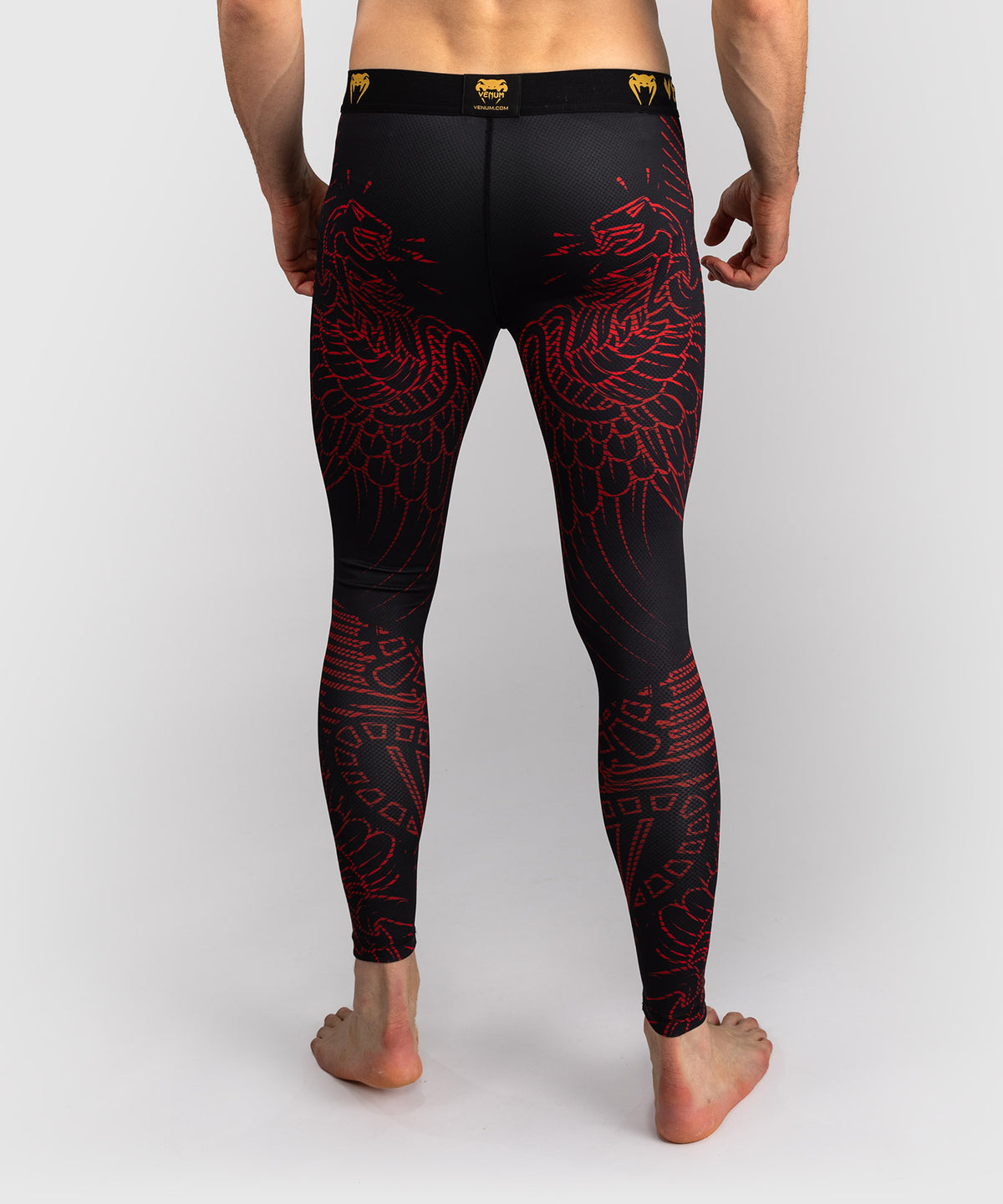 Pantalon de Compression Venum Quetzal Fury - Noir/Rouge Fury/Mandarine