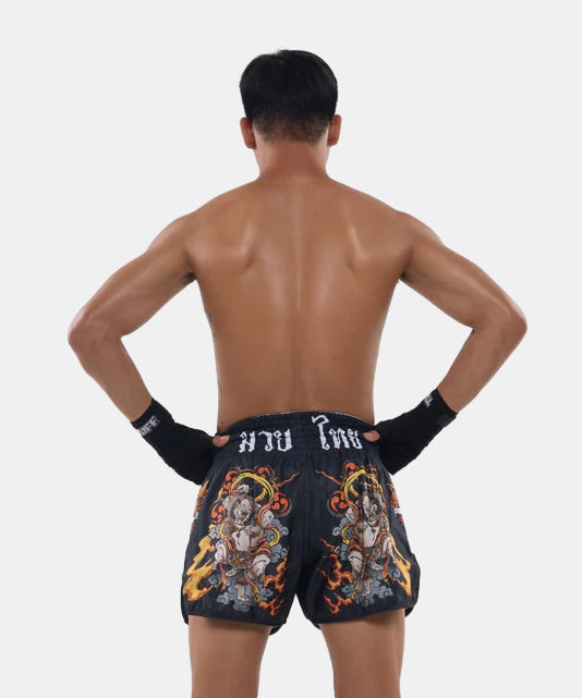 Tuff Payak Raijin The Thunder God Pantalones de Muay Thai - Negro