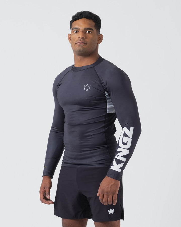 Kingz Ranked Performance V2 Langarm-Rashguard - Schwarz